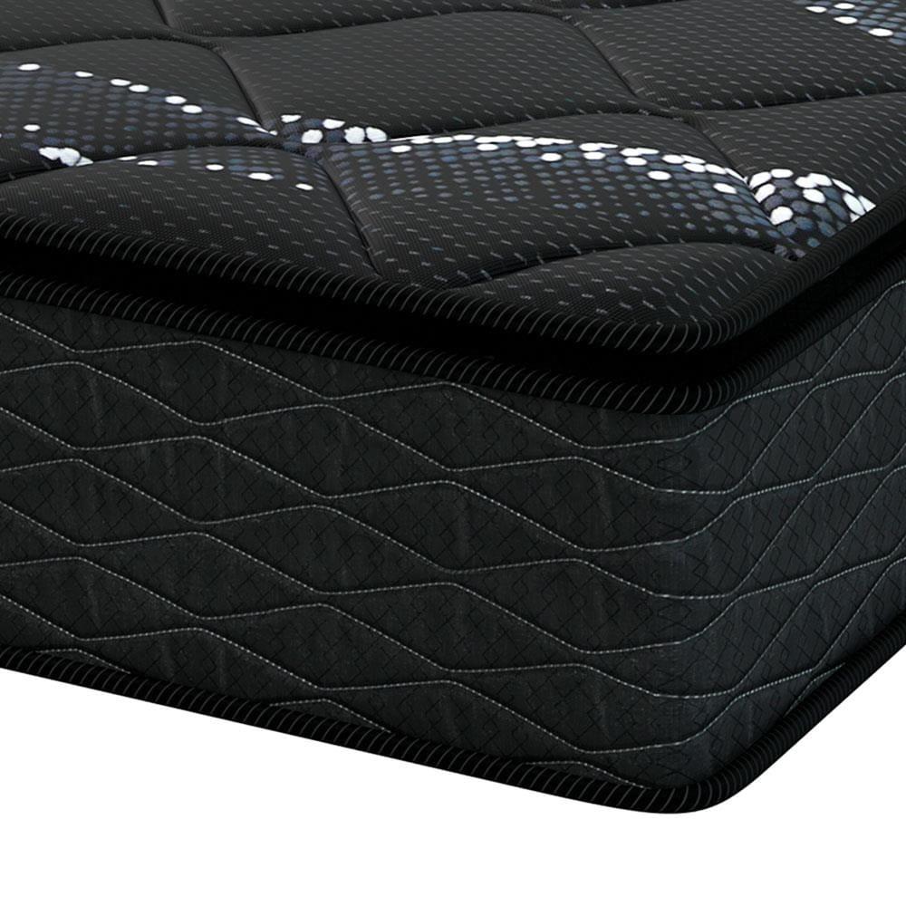 Cama Box de Solteiro Umaflex New Itália Black com Molas Ensacadas, Revestimento em Jacquard e Pillow Top D26 63X88X188cm - Preto - 5