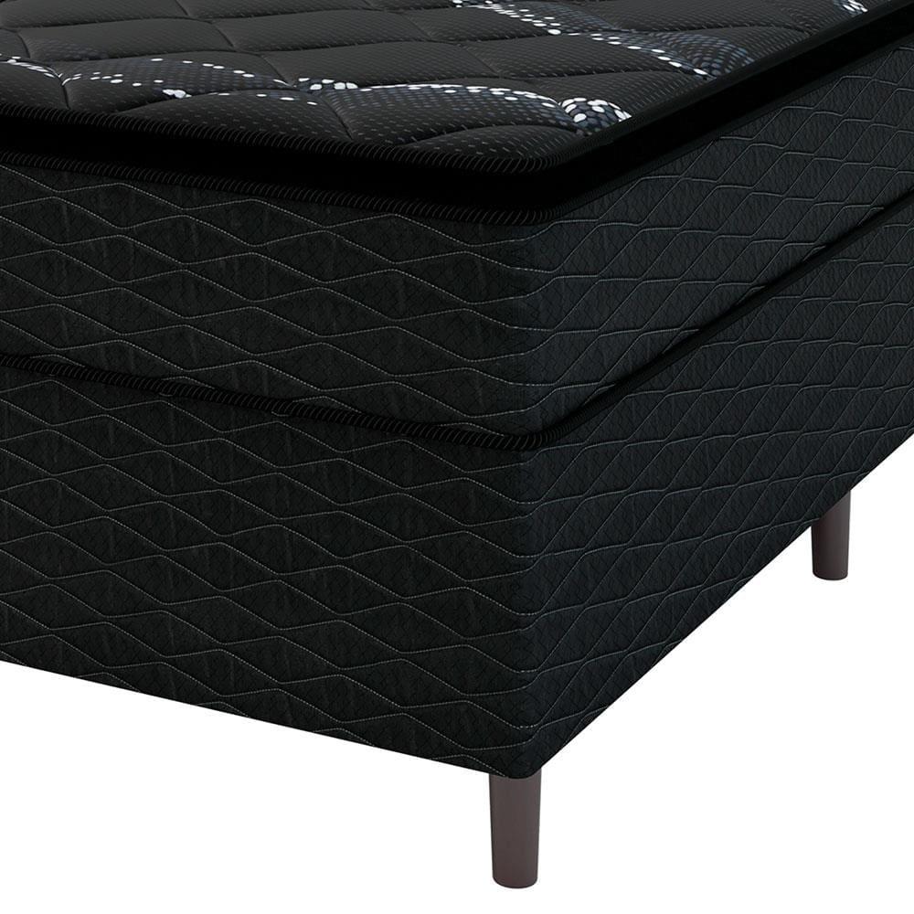 Cama Box de Solteiro Umaflex New Itália Black com Molas Ensacadas, Revestimento em Jacquard e Pillow Top D26 63X88X188cm - Preto - 6