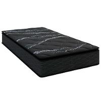 Cama Box de Solteiro Umaflex New Itália Black com Molas Ensacadas, Revestimento em Jacquard e Pillow Top D26 63X88X188cm - Preto