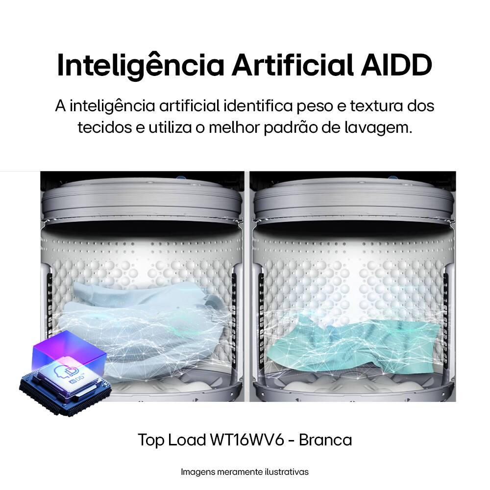 Lavadora de Roupas LG Automática WT16WV6 com Inteligência Artificial AIDD e Porta com Fechamento Suave 16kg - Branca - 10