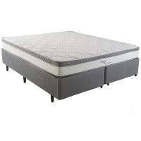 Cama Box Queen Size Herval Ômega com Pillow Top e Molas Ensacadas 60x158x198cm - Cinza/Branco - 2