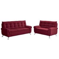 Sofá 3 e 2 Lugares Linoforte Arezzo Revestido em Tecido Suede com Larguras de 202cm e 152cm - 2