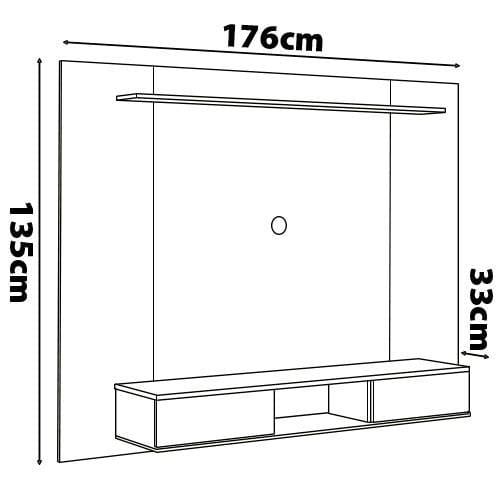 Painel Artely Nevada II com 176 cm de Largura, Ideal para TV de até 75” - 8