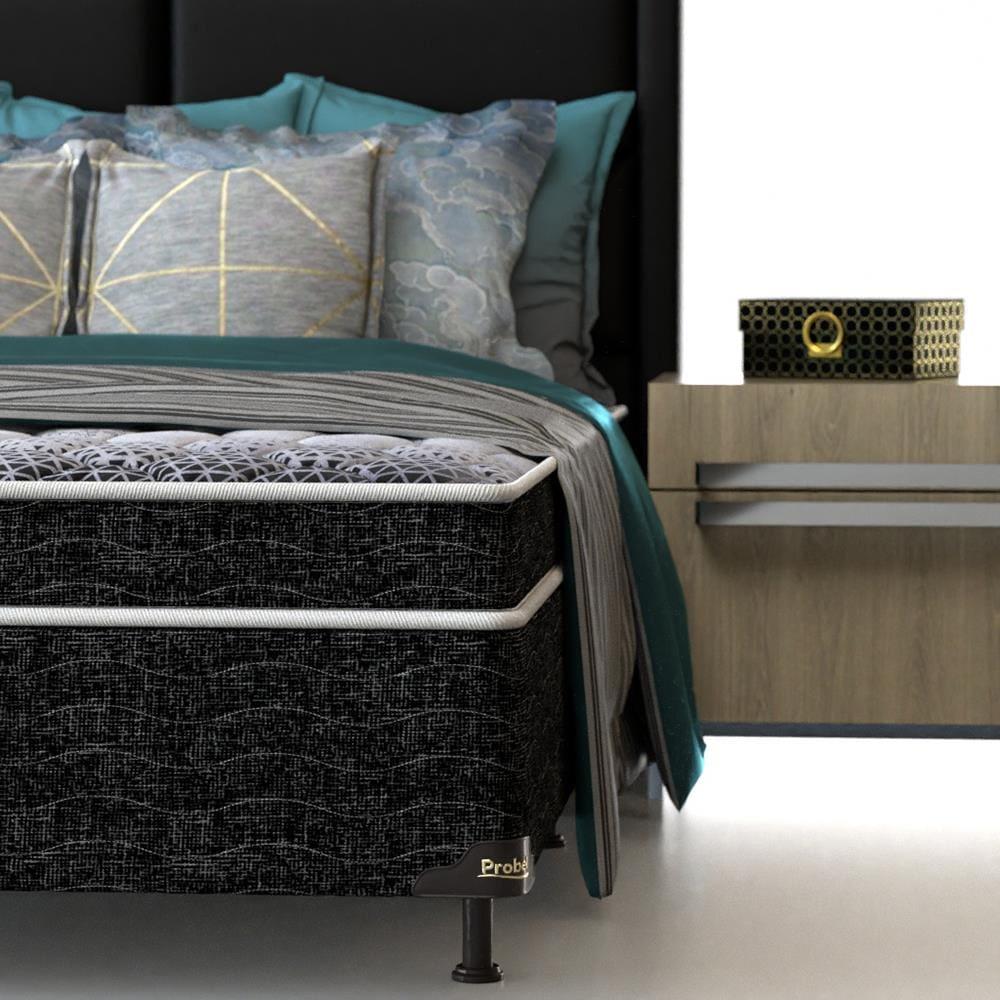 Cama Box de Solteiro Probel Guarda Costas Espuma D23 52x88x188cm - Branco/Preto - 5