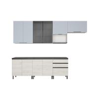 Cozinha Completa Bartira Cristal com 10 Portas, 3 Gavetas e 6 Prateleiras - 300cm de Largura - 2