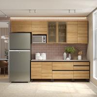 Cozinha Completa Bartira Cristal 300cm com 8 Portas 5 Gavetas e Nicho Micro-ondas - 1