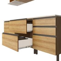 Cozinha Completa Bartira Cristal 300cm com 8 Portas 5 Gavetas e Nicho Micro-ondas - 5