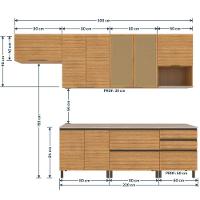 Cozinha Completa Bartira Cristal 300cm com 8 Portas 5 Gavetas e Nicho Micro-ondas - 8