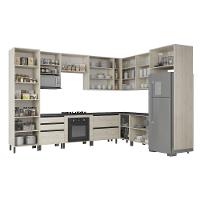 Cozinha Bartira Cristal com 13 Portas, 5 Gavetas, 13 Prateleiras e Nicho para Forno e Micro-ondas - 762,8cm de Largura - 3