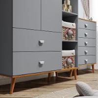 Guarda-Roupa Bartira Ternura com 5 Nichos, 2 Portas, 2 Gavetas + Cômoda Bartira Ternura com 5 Gavetas