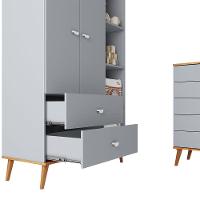 Guarda-Roupa Bartira Ternura com 5 Nichos, 2 Portas, 2 Gavetas + Cômoda Bartira Ternura com 5 Gavetas - 5