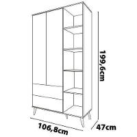 Guarda-Roupa Bartira Ternura com 5 Nichos, 2 Portas, 2 Gavetas + Cômoda Bartira Ternura com 5 Gavetas - 6