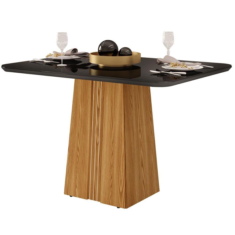 Mesa de Jantar Retangular DJ Móveis Raquel Plus com 4 Cadeiras Revestidas em Suede e Veludo - 3