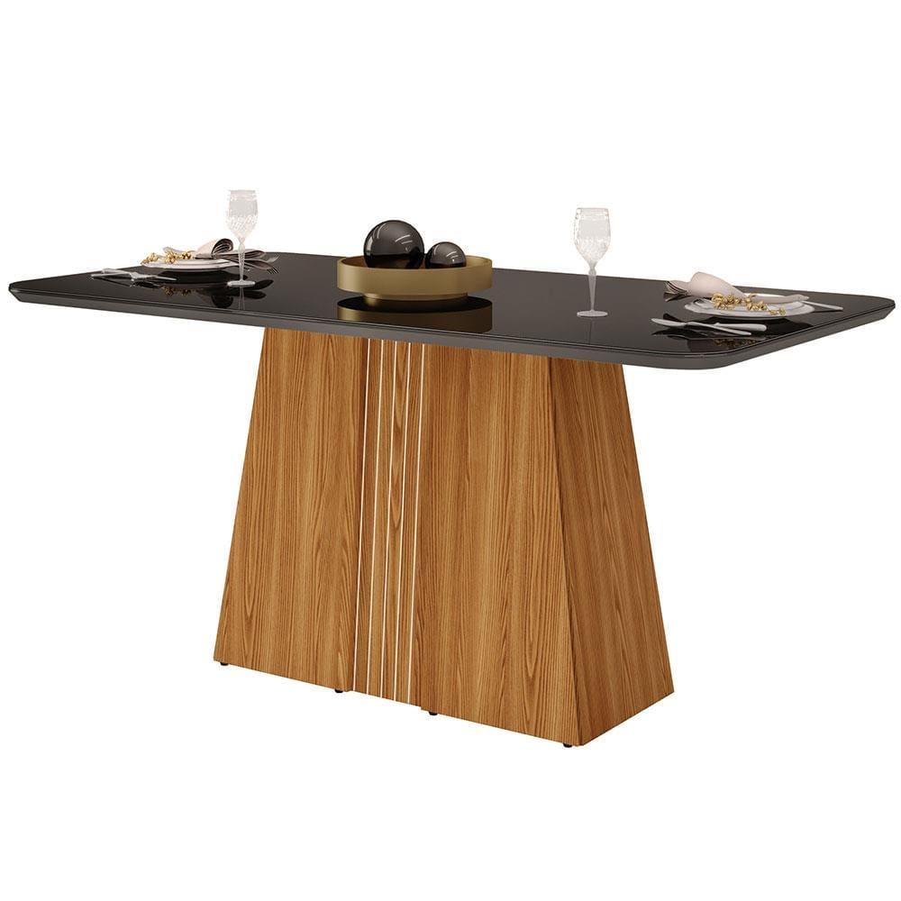 Mesa de Jantar Retangular DJ Móveis Raquel Plus com 6 Cadeiras Revestidas em Suede e Veludo - 3