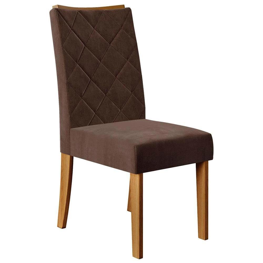 Mesa de Jantar Retangular DJ Móveis Raquel Plus com 6 Cadeiras Revestidas em Suede e Veludo - 4