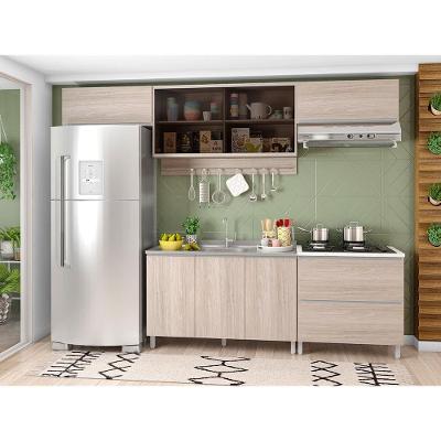 Cozinha Completa Bartira Amazonita com 8 Portas, 1 Gaveta e 4 Prateleiras - 280cm de largura