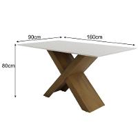 Mesa de Jantar Retangular Dobuê Dubai Light 160x90cm com 6 Cadeiras Estofadas Revestidas em Tecido Veloplus - 5