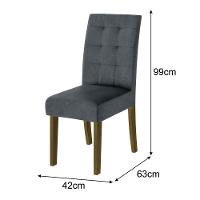 Mesa de Jantar Retangular Dobuê Dubai Light 160x90cm com 6 Cadeiras Estofadas Revestidas em Tecido Veloplus - 6