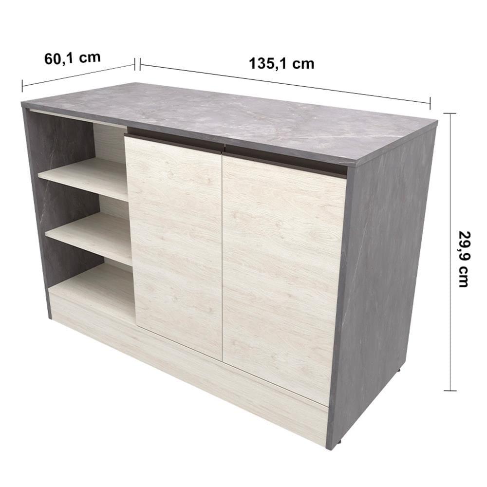 Cozinha Completa Bartira Cristal com 10 Portas, 5 Gavetas, 9 Prateleiras e Bancada Gourmet - 300cm de Largura - 8