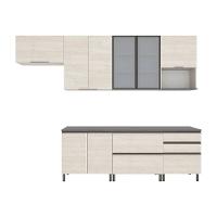 Cozinha Completa Bartira Cristal com 10 Portas, 5 Gavetas, 9 Prateleiras e Bancada Gourmet - 300cm de Largura - 2