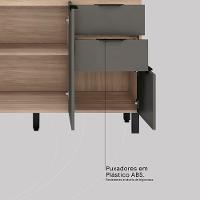 Balcão Demóbile Firenze com 3 Portas, 2 Gavetas e 1 Prateleira + Pia para Cozinha Ghelplus King com Válvula - 120x53cm - 5