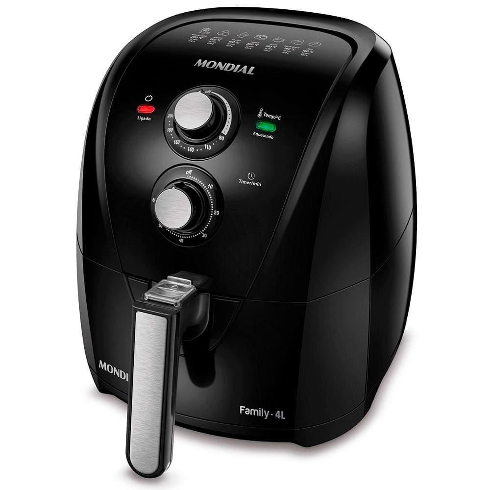 Fritadeira Elétrica Air Fryer Mondial Family AFN40FB 4L – Preta + Conjunto para Churrasco Tramontina - 2 Peças - 2