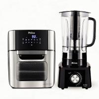 Fritadeira Elétrica Sem Óleo Air Fry Philco Oven PFR2200P 12L – Preta + Liquidificador Philco PH900 1200W com 12 Velocidades - Preto - 1
