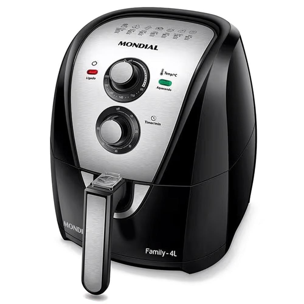 Fritadeira Elétrica Sem Óleo Air Fryer Mondial AFN40BI 4L - Preta/Inox + Liquidificador Mondial Turbo Power L-99 FB 500W com 3 Velocidades - Preto - 2