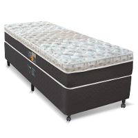 Cama Box Solteiro Castor Sleep Classic Hibrido com Molas Ensacadas 64x88x188cm – Branco/Cinza - 1