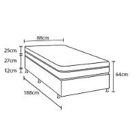 Cama Box Solteiro Castor Sleep Classic Hibrido com Molas Ensacadas 64x88x188cm – Branco/Cinza - 4
