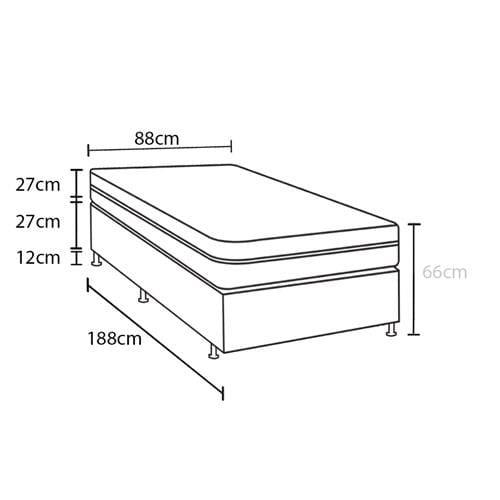 Cama Box Solteiro Castor Revolution com Mola Bonnel 66x88x188cm – Branco/Bege - 4