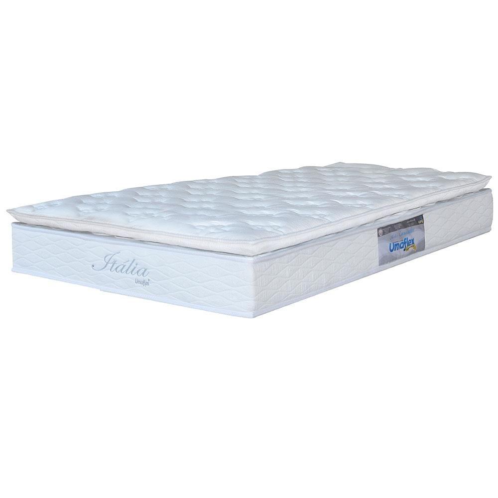 Cama Box de Solteiro Umaflex Itália com Pillow Top e Molas Ensacadas 69x88x188cm - Branco - 3