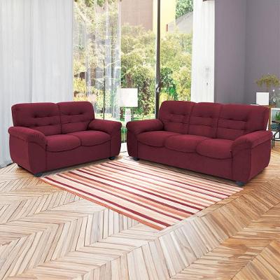 Sofá de 3 e 2 Lugares Linoforte Stillus II com 154 cm e 204 de Larguras e Revestidos em Tecido Suede