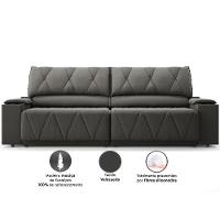 Sofá 3 Lugares DDS Glamour Retrátil/Reclinável com 230 cm de Largura e Revestido em Veludo Suede - 3