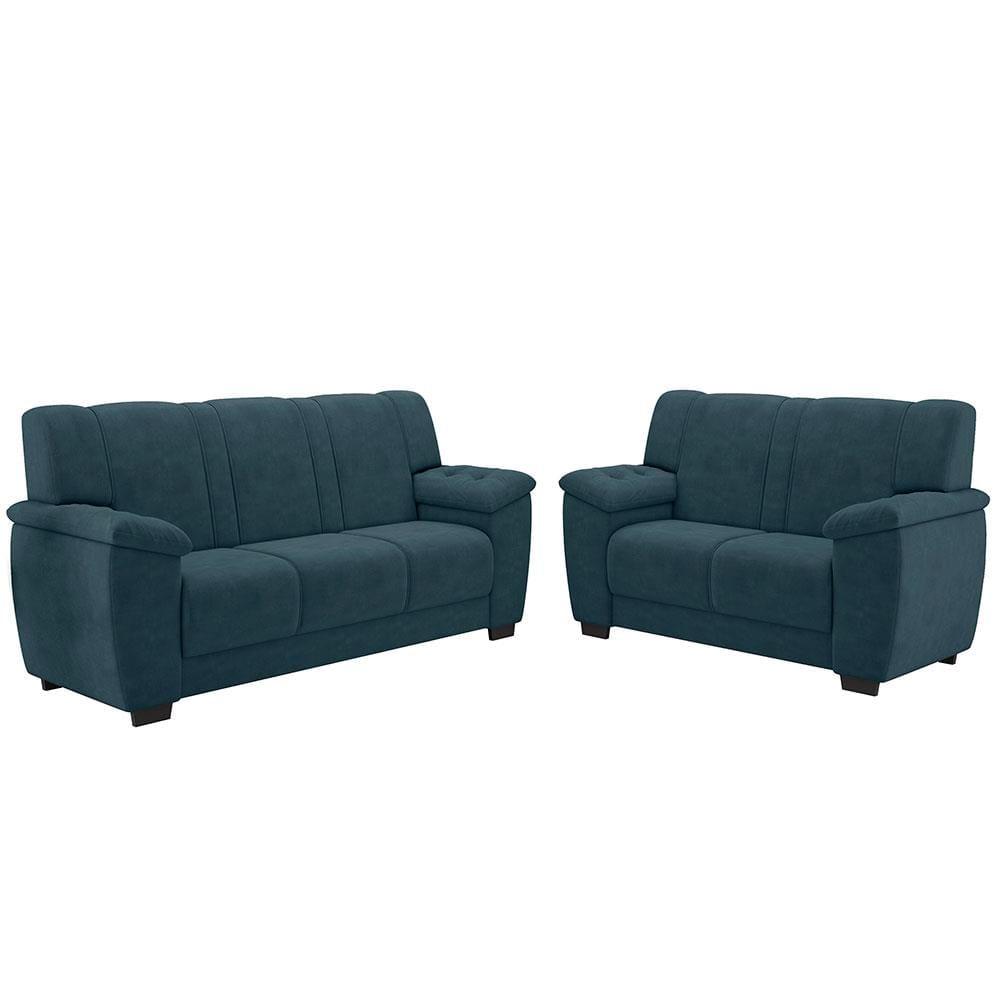 Sofá 3 e 2 Lugares Luizzi Roma II com Revestimento em Veludo - 2