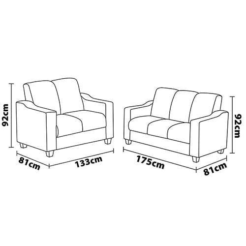 Sofá 3 e 2 Lugares Luizzi Roma II com Revestimento em Veludo - 8