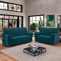 Sofá 3 e 2 Lugares Luizzi Roma II com Revestimento em Veludo - 1