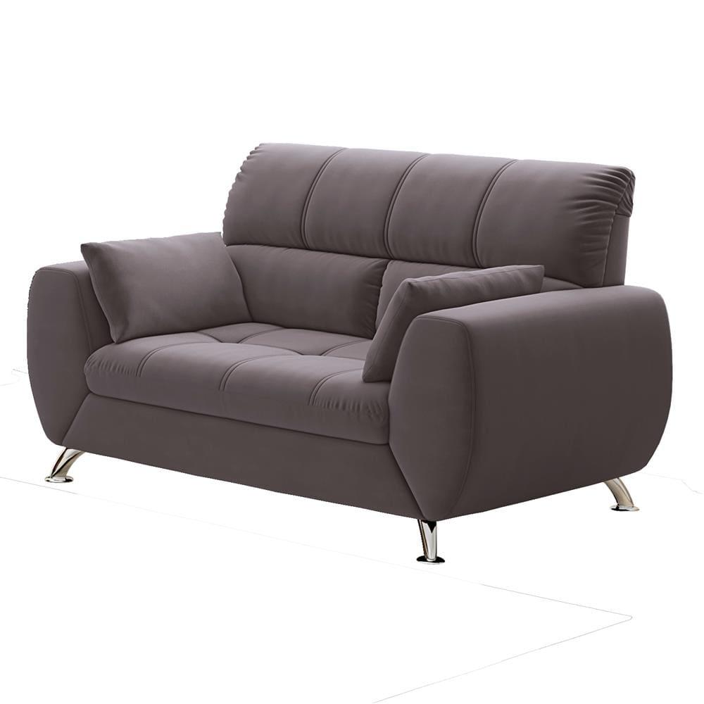 Sofá 3 e 2 Lugares Linoforte Bélgica em Tecido Suede com 4 Almofadas - 3