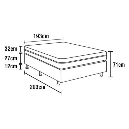 Cama Box Super King Castor Silver Star Air com Molas Ensacadas 71x193x203cm – Branco/Bege - 4