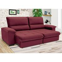 Sofá de 4 Lugares Linoforte Barcellos com 230 cm de Largura, Retrátil/Reclinável, com Revestimento em Tecido Suede - 2