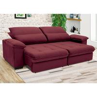 Sofá de 4 Lugares Linoforte Barcellos com 230 cm de Largura, Retrátil/Reclinável, com Revestimento em Tecido Suede - 3