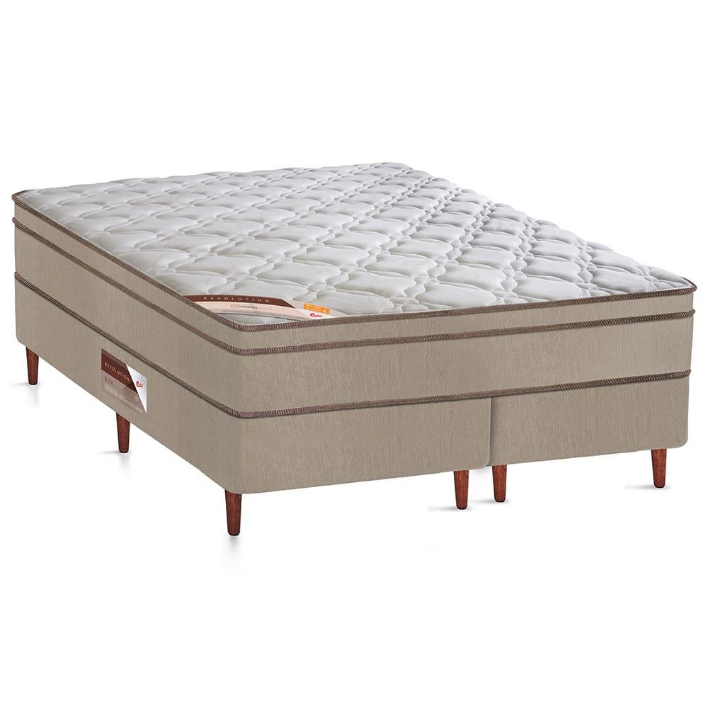 Cama Box Super King Castor Revolution com Molas Ensacadas 66x193x203cm – Branco/Bege - 1