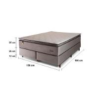 Cama Box Bipartida Queen Size Hellen Dublin com Molas Ensacadas e Espuma D33 73x158x198 cm - Bege - 4
