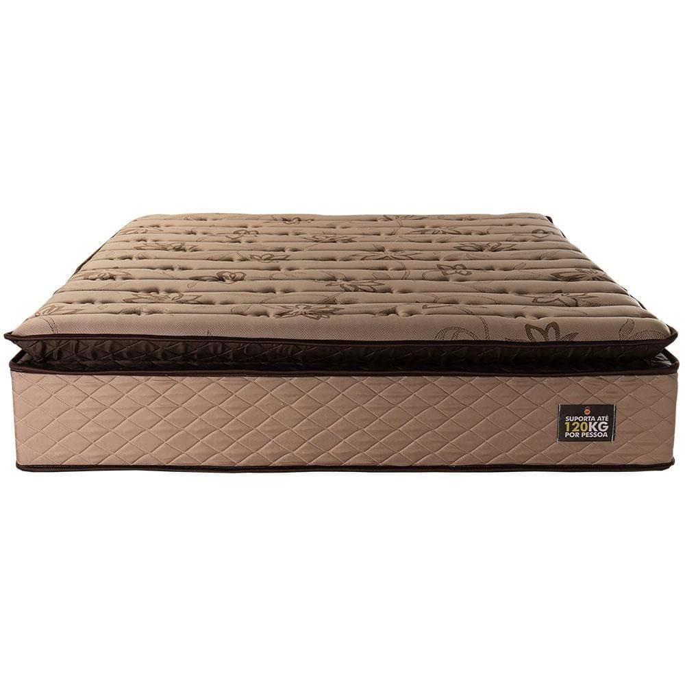 Colchão Queen Size Hellen Van Gogh Espuma + Base Box para Itaflex Universal com Baú 69,5x158x198cm - Caqui/Bege - 3