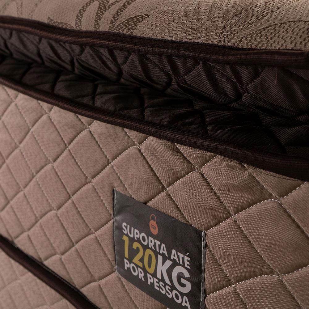 Colchão Queen Size Hellen Van Gogh Espuma + Base Box para Itaflex Universal com Baú 69,5x158x198cm - Caqui/Bege - 5