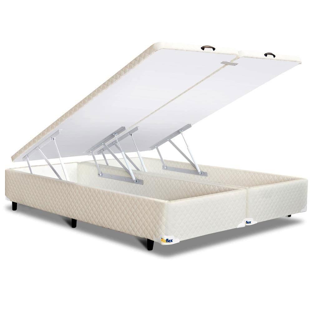 Colchão Queen Size Hellen Van Gogh Espuma + Base Box para Itaflex Universal com Baú 69,5x158x198cm - Caqui/Bege - 6