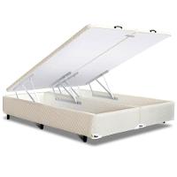 Colchão Queen Size Hellen Van Gogh Espuma + Base Box para Itaflex Universal com Baú 69,5x158x198cm - Caqui/Bege - 6