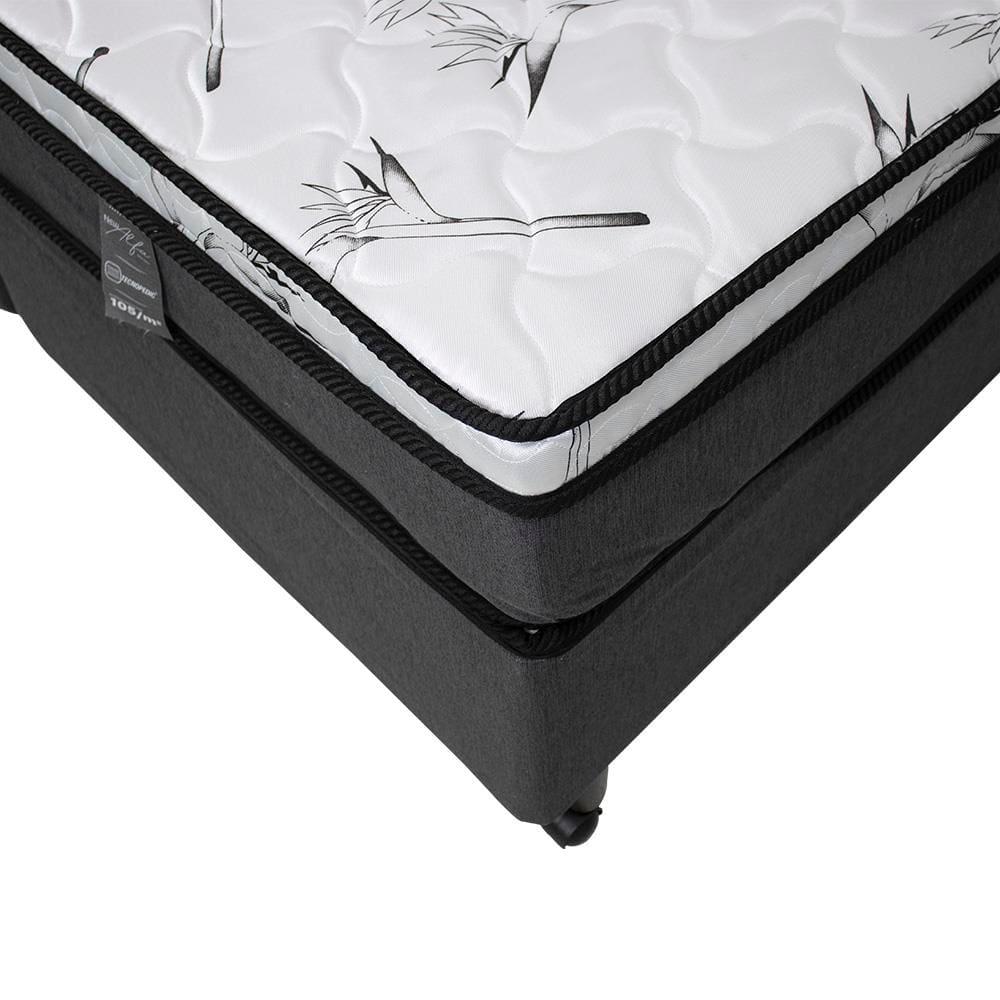 Cama Box Queen Size Castor New Alfa One em tecido Poliéster Cinza + Colchão com Molejo Tecnopedic, Euro Pillow em Malha 24x158x198cm - 4