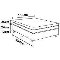 Cama Box Queen Size Luckspuma Barcelona Spring com Molas Bonnel e Pillow Top 61x158x198cm - Cinza Chumbo/Branco - 4