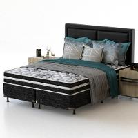 Cama Box Queen Size Probel Guarda Costas Premium Extra Firme Espuma D20, 28 e 33 60x158x198cm - Branco/Preto